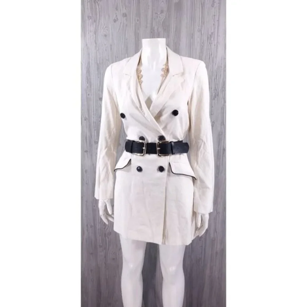 Zara Blazer Mini Dress Cream Old Money Christmas Party Holiday New Years Classy - Picture 1 of 6